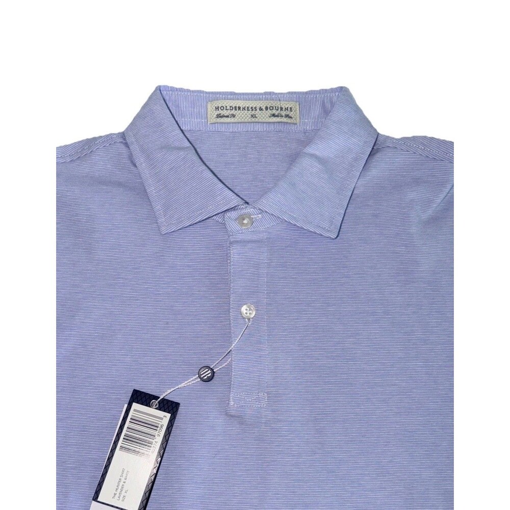 Holderness & Bourne The Hunter Golf Polo Shirt Striped Size XL Tailored Fit